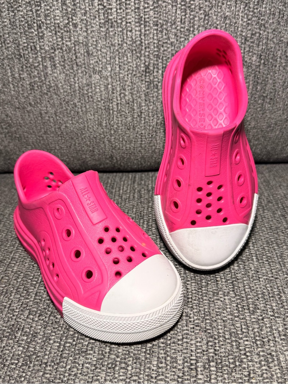 Converse All Star Play Lite CX Toddler Slip-On Shoes Fuschia Pink size 10